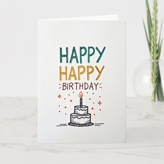 Artisan Happy Birthday Card (Front)