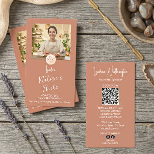 Artisan Heritage Terracotta Photo Nail Logo QR Business Card