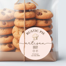 Artisan Home Bakery Gold Chef Hat Pale Pink