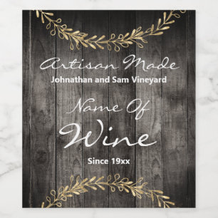 Artisan Made  Wine Rustic Wood Wine Label