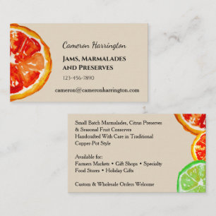 Artisan Marmalade Preserves Jam Maker Business Card