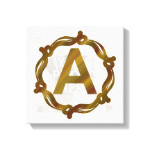 Artisan Monogram A Stretched Canvas Print