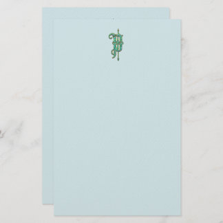 Artisan Monogram P Green Garden Felt Stationery