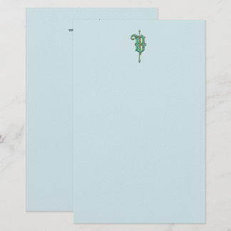 Artisan Monogram V Green Garden Felt Stationery