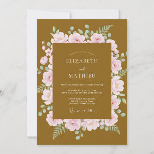 Artisan Mustard Wildflower Wedding Invitation