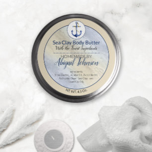 Artisan Nautical Beach Sea Clay Body Butter Label