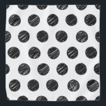 Artisan Polka Dots Black White Chic INITIAL Fun Bandana<br><div class="desc">Artisan Polka Dots in black on white background with custom INITIAL in white. Easy to personalise text,  text colour,  font. Great for ANY Pet,  Chic fur baby,  matching Pet Parent. Modern,  Timeless,  Fun. Mix and match entire Pet / New Years / Gift Wrap Collections by TMCdesigns.</div>