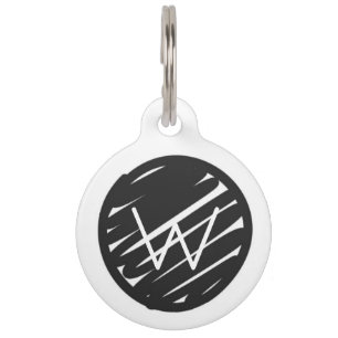 Artisan Polka Dots Black White Fun Chic Pets Pet Tag