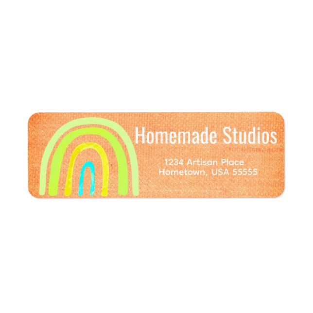 Artisan Raw Canvas Rainbow  Handmade Happiness  (Front)