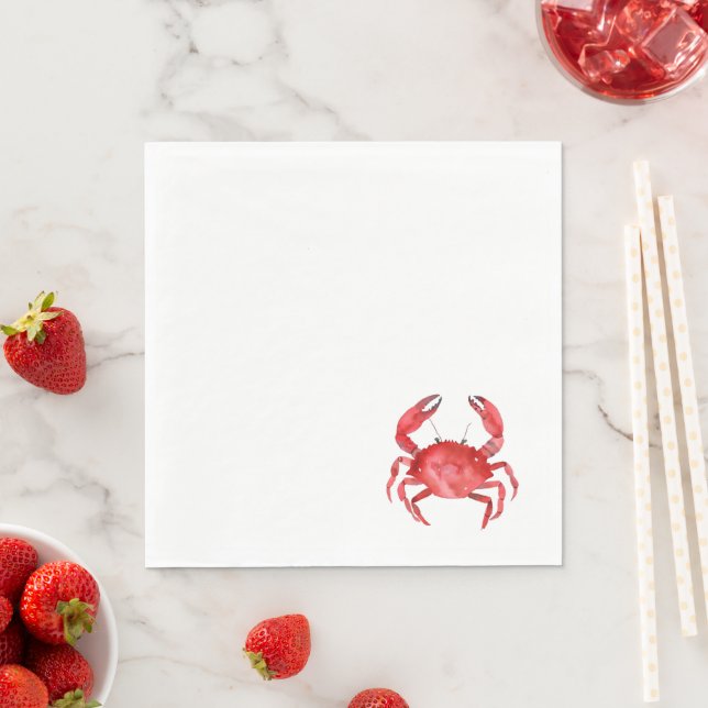 Artisan Red Crab Bake Colourful Summer Fun Napkin (Insitu)