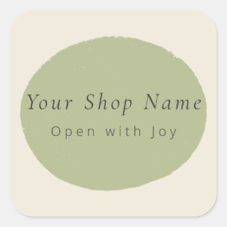 Artisan Sage Stone Custom Name Packaging Sticker  