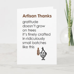Artisan Thanks - A funny thank you poem
