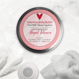 Artisan Valentine's Pink & Red Body Butter Label