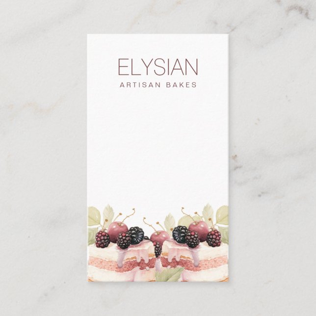 Artisan Watercolor Baker Bakery Pastry Chef  Business Card (Front)