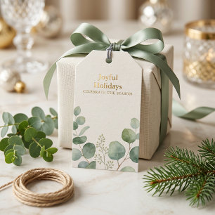 Artisan Winter Botanical Elegant Christmas Gift Tags
