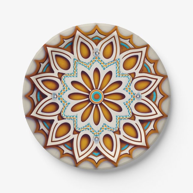 Artisana Moroccan Andalusian mosaic Paper Plate (Front)