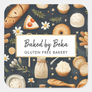 Artisanal Delights Bakery, Bread, Pastries Square Sticker