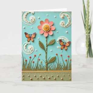 Artisanal Flower Birthday Card