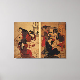 Artisans Making a Woodcut, c.1857 Canvas Print