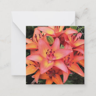 Artisitc Coral Coloured Garden Lilies Card