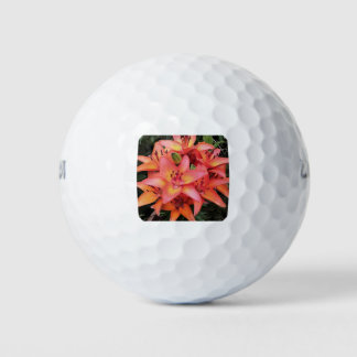 Artisitc Coral Coloured Garden Lilies Golf Balls