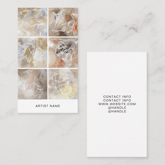 Artist 6 Image Grid Template Business Card (Front/Back)