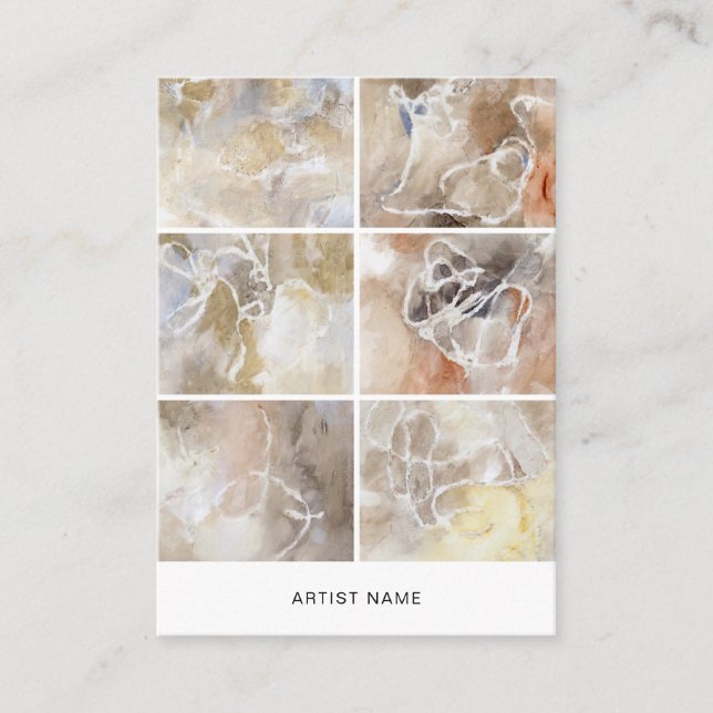 Artist 6 Image Grid Template Business Card (Front)