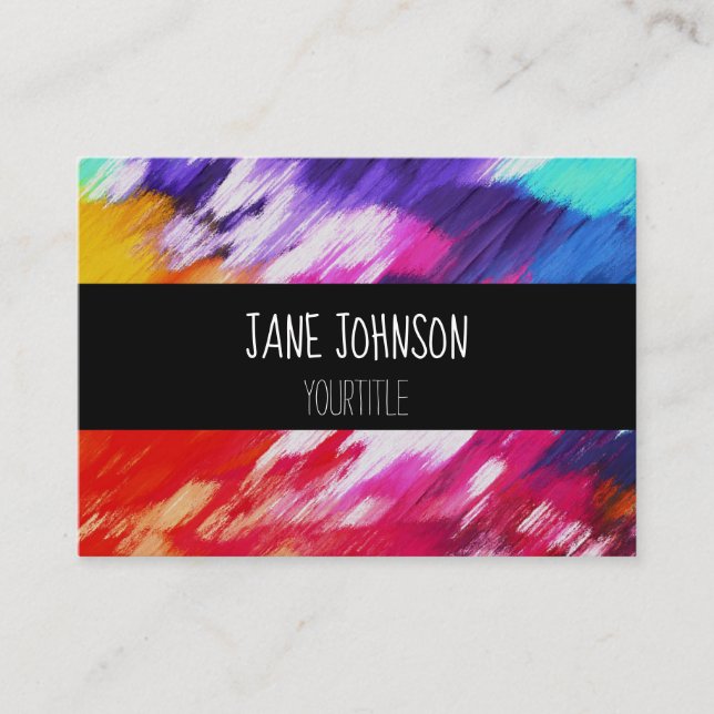 Artist abstract colourful painted business card (Front)