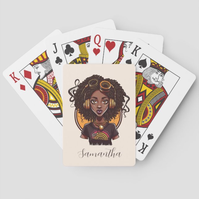 Artist Afro Woman Playing Cards (Back)