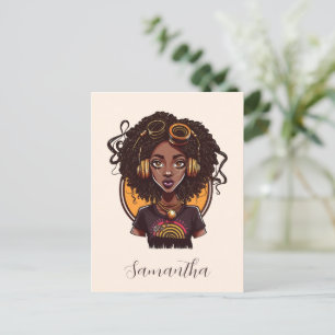 Artist Afro Woman Postcard