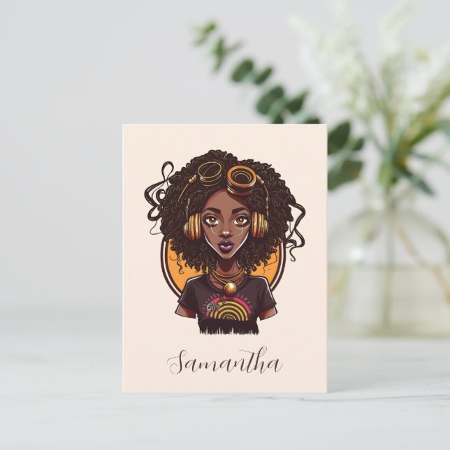 Artist Afro Woman Postcard (Standing Front)