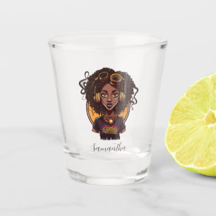Artist Afro Woman Shot Glass