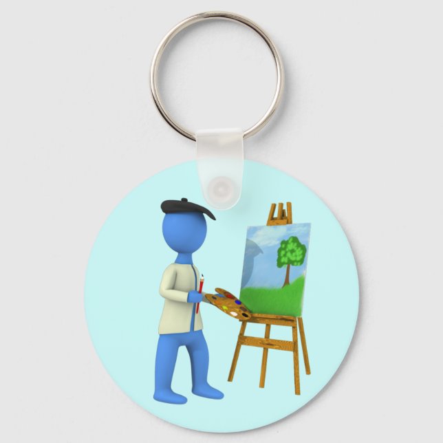 Artist and Easel Key Ring (Front)