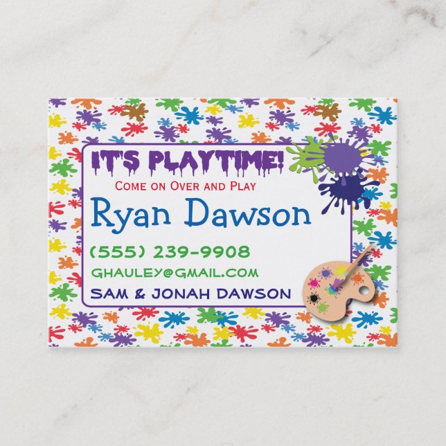 Artist and Painter Playdate Card (Front)