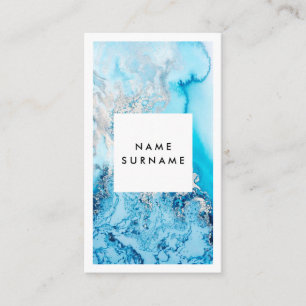 Artist Aqua Watercolor Vertical Business Card