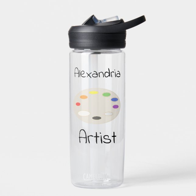 Artist Art Palette Personalised  Water Bottle (Left)
