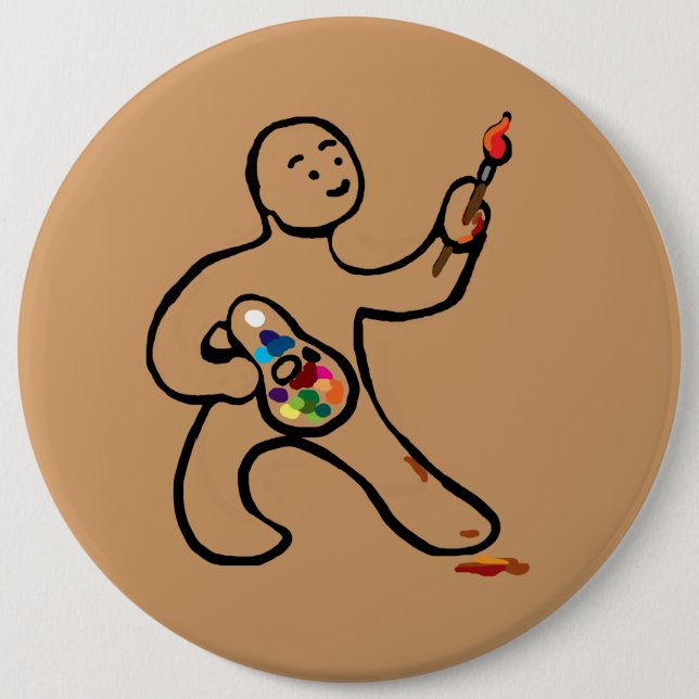 Artist at work 6 cm round badge (Front)