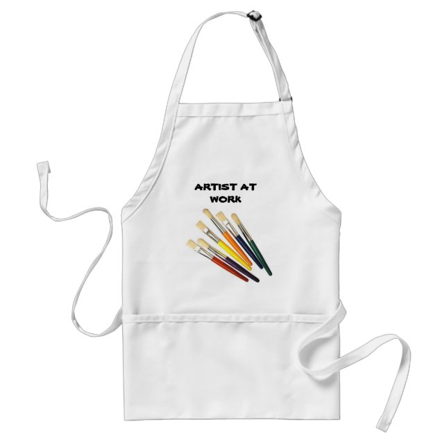 ARTIST AT WORK  art smock Adult Apron (Front)
