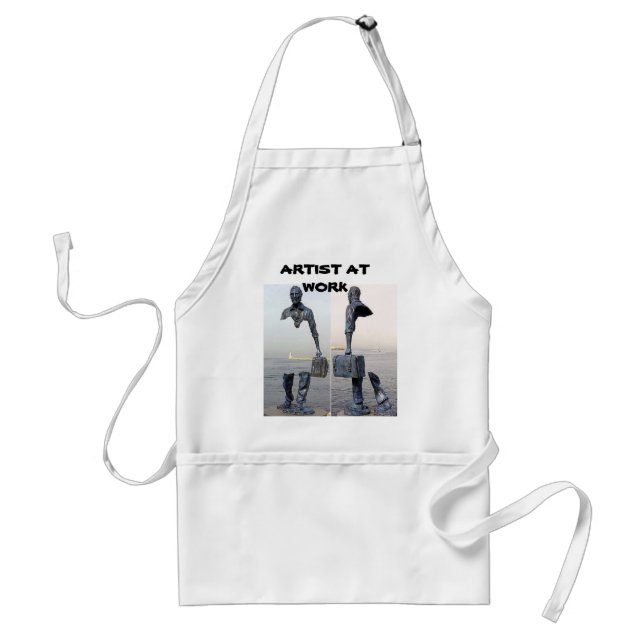 ARTIST AT WORK  art smock Adult Apron (Front)