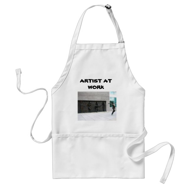 ARTIST AT WORK  art smock Adult Apron (Front)