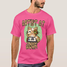 Artist at work cute cat design