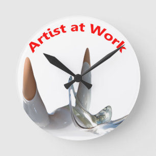 Artist at Work Round Clock