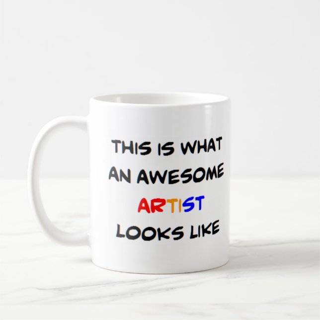 artist, awesome coffee mug (Left)