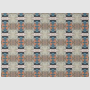 Artist Beige Blue Orange Large Abstract Geometric Tissue Paper