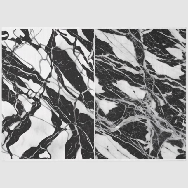 Artist Black White Abstract Marble Texture 1a Tissue Paper (Front)
