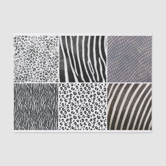 Artist Black White Animal Hide Texture Tissue Paper (Front)