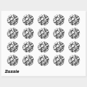 Artist Black White Circles Texture Background Classic Round Sticker
