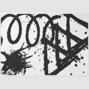 Artist Black White Large Abstract Loop Triangle Tissue Paper