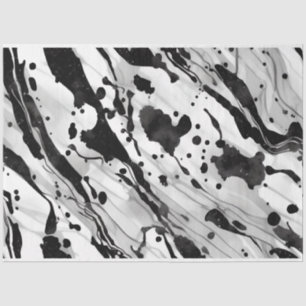 Artist Black White Large Abstract Marble 1h Tissue Paper