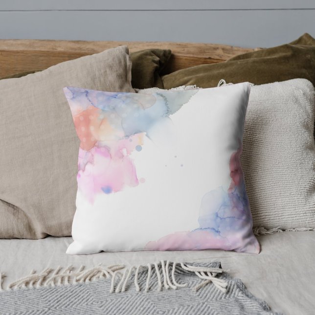 Artist Blue and Pink Watercolor Cushion (Creator Uploaded)